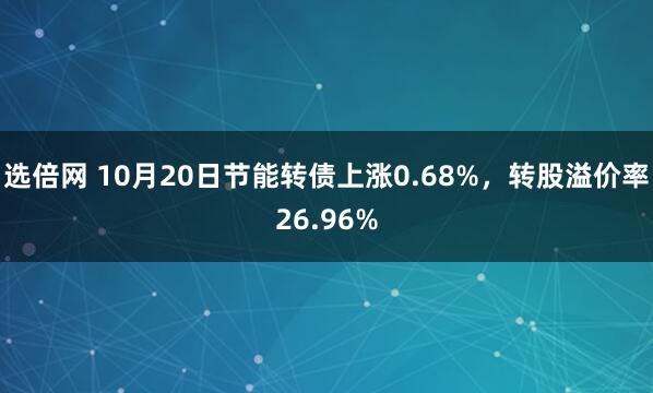 选倍网 10月20日节能转债上涨0.68%，转股溢价率26.96%